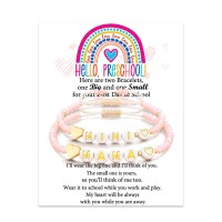 First Day of School Bracelets for Mom and Daughter Back to School Gifts Bracelet Mommy and Me Daughter Gift from Mom Mother Daughter Bracelets for 2 T023-letter-pre