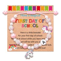 First Day of School Bracelet, First Day of Kindergarten Bracelet Unicorn Gifts for Girls First Day of School Back to School Gifts for Girls Daughter Granddaughter Niece 	 T029-first day-A