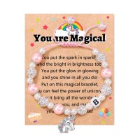 Unicorn Gifts for Girls age 6-8, Birthday Gifts for Girls, Little Girls Jewelry Unicorn Gifts for Girls Initial Bracelet for Unicorn Lover Daughter Nice Granddaughter   T029-B