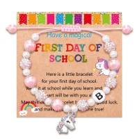 First Day of School Bracelet, First Day of Kindergarten Bracelet Unicorn Gifts for Girls First Day of School Back to School Gifts for Girls Daughter Granddaughter Niece 	 T029-first day-B