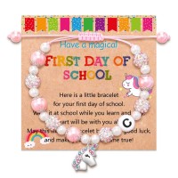 First Day of School Bracelet, First Day of Kindergarten Bracelet Unicorn Gifts for Girls First Day of School Back to School Gifts for Girls Daughter Granddaughter Niece 	 T029-first day-C