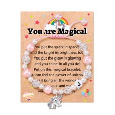 Unicorn Gifts for Girls age 6-8, Birthday Gifts for Girls, Little Girls Jewelry Unicorn Gifts for Girls Initial Bracelet for Unicorn Lover Daughter Nice Granddaughter   T029-J