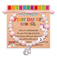 First Day of School Bracelet, First Day of Kindergarten Bracelet Unicorn Gifts for Girls First Day of School Back to School Gifts for Girls Daughter Granddaughter Niece 	 T029-first day-J