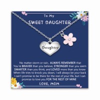 Daughter Gift from Mom, Gifts for Daughter Necklace Christmas Valentines Day Birthday  T027-Daughter Necklace