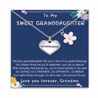 Granddaughter Gifts from Grandma Grandmother Granddaughter Necklace for Little Girls Jewelry Year Old Girl Gifts Birthday Christmas Gifts for Teens Girls T027-Granddaughter Necklace