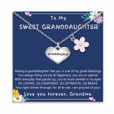 Granddaughter Gifts from Grandma Grandmother Granddaughter Necklace for Little Girls Jewelry Year Old Girl Gifts Birthday Christmas Gifts for Teens Girls T027-Granddaughter Necklace