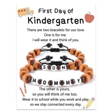 First day of Kindergarten Bracelet, First Day of School Bracelet First day of Kindergarten Gifts to My Son Bracelet from Mom Mother Son Bracelet Back to School Gifts Bracelet Mommy and Son Gift from Mom  	 T030-mom son-kin