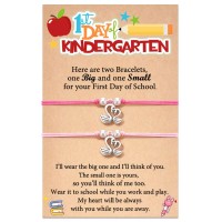 First Day of Kindergarten Bracelet, First Day of School Bracelets for Mom and Daughter Back to School Gift Bracelet Mommy and Me Mother Daughter Bracelets for 2 T031-Swan-kin