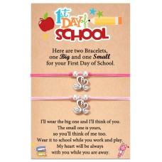 First Day of School Bracelets for Mom and Daughter Back to School Gift Bracelet Mommy and Me Mother Daughter Bracelets for 2  T031-Swan- first day