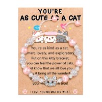 Cat Gifts for Cat Lovers, Cat Gifts for Girls Kitty Cat Bracelet Jewelry for Girls Little Girls Jewelry Birthday Christmas Gifts for Daughter Granddaughter  T032-cat bracelet-A