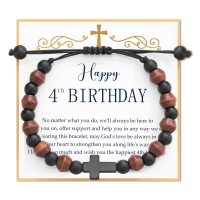 4 Year Old Boy Birthday Gift,Gifts for 4 Year Old Boys Birthday Gifts for Boys 4th Boy Birthday Gifts Cross Bracelet for Boy Son Grandson  T033-4th bracelet