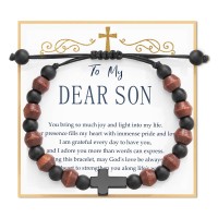 Son Bracelet from Mom, to My Son Bracelet from Mom Son Gifts from Mom Dad Birthday Christmas Gifts for Son  T033-son bracelet