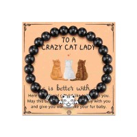 Cat Gifts for Cat Lovers Black Cat Gifts Crazy Cat Lady Gifts Cat Bracelet Cat Lover Gifts for Women Cat Mom Gifts Birthday Christmas Gifts 	 T034-black cat