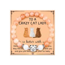 Cat Gifts for Cat Lovers Orange Cat Gifts Crazy Cat Lady Gifts Cat Bracelet Cat Lover Gifts for Women Cat Mom Gifts Birthday Christmas Gifts  T034-orange cat