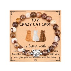 Cat Gifts for Cat Lovers Tabby Cat Crazy Cat Lady Gifts Gifts Cat Bracelet Cat Lover Gifts for Women Cat Mom Gifts Birthday Christmas Gifts   T034-tabby cat