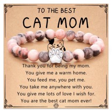 Cat Mom Gifts for Women Best Cat Mom Ever Cat Mom Gift Cat Gifts for Cat Lovers Crazy Cat Lady Gifts Cat Mom Bracelet Cat Lover Gifts for Women Cat Mom Gifts Birthday Christmas Gifts T035- cat mom B