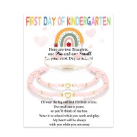 First Day of School Bracelets for Mom and Daughter Back to School Gifts Bracelet Mommy and Me Daughter Gift from Mom Mother Daughter Bracelets for 2  T023-heart-kin