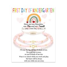 First Day of School Bracelets for Mom and Daughter Back to School Gifts Bracelet Mommy and Me Daughter Gift from Mom Mother Daughter Bracelets for 2  T023-heart-kin