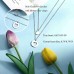 Lanqueen Mother Daughter Necklace Heart Matching Pendant Jewelry Set Mother'S Day Birthday Meaningful Love Gifts For Women Girls Sisters Grandma With Message Card-LCA005-M&D Necklace 2