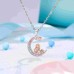 Lanqueen Silver Heart/Moon Necklace for Granddaughter/Daughter from Grandma Mom Dad Christmas Birthday Gifts for Teen Girls Women-T016-Moon and Star