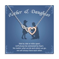  Lanqueen Daughter Gifts from Father to Daughter Necklace for Girls Infinity Heart Pendant Necklace to My Daughter Birthday/Graduatin/Christmas Jewelry Gifts-T018-Necklace for father and daughter