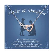  Lanqueen Daughter Gifts from Father to Daughter Necklace for Girls Infinity Heart Pendant Necklace to My Daughter Birthday/Graduatin/Christmas Jewelry Gifts-T018-Necklace for father and daughter