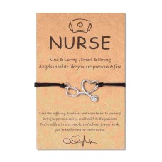 Nurse Gifts for Women,Nurse Appreciation Gifts,Nurse Stethoscope Heart Bracelet Nurse Practitioner Gifts Graduation/Thanksgiving Day Gifts-T020-Stethoscope with heart