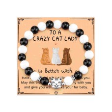 Cat Gifts for Cat Lovers Tuxedo Cat Gifts Crazy Cat Lady Gifts Cat Bracelet Cat Lover Gifts for Women Cat Mom Gifts Birthday Christmas Gifts  T034-cow cat