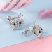 Cat Stud Earrings Hypoallergenic Cat Gifts Cubic Zirconia Earrings for Teens Girls Women Cat Lovers  TS-E001purple