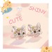 Lanqueen Cute Cat Stud Earrings for Girls Hypoallergenic Cat Cubic Zirconia Earrings for Women Teens Girls Cat Lovers-C