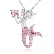 Lanqueen Mermaid Gifts for Girls Little Mermaid Pendant Necklace for Women Teen Girls Fairytale Mermaid Daughter Jewelry Gifts N-110686b