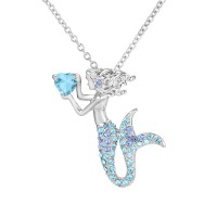 Lanqueen Mermaid Gifts for Girls Little Mermaid Pendant Necklace for Women Teen Girls Fairytale Mermaid Daughter Jewelry Gifts N-110686z