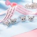 Lanqueen Cute Cat Stud Earrings for Girls Hypoallergenic Cat Cubic Zirconia Earrings for Women Teens Girls Cat Lovers-C